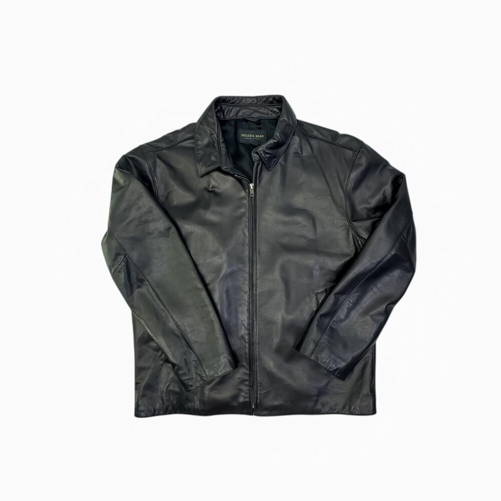 Golden Bear Black Leather Jacket - Men's Large - Excellent!